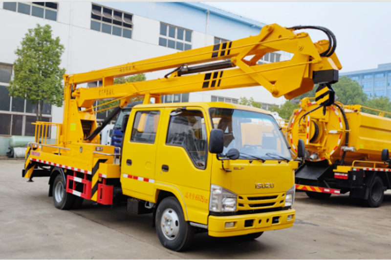 國六慶鈴18米高空作業車（黃牌，折疊臂）